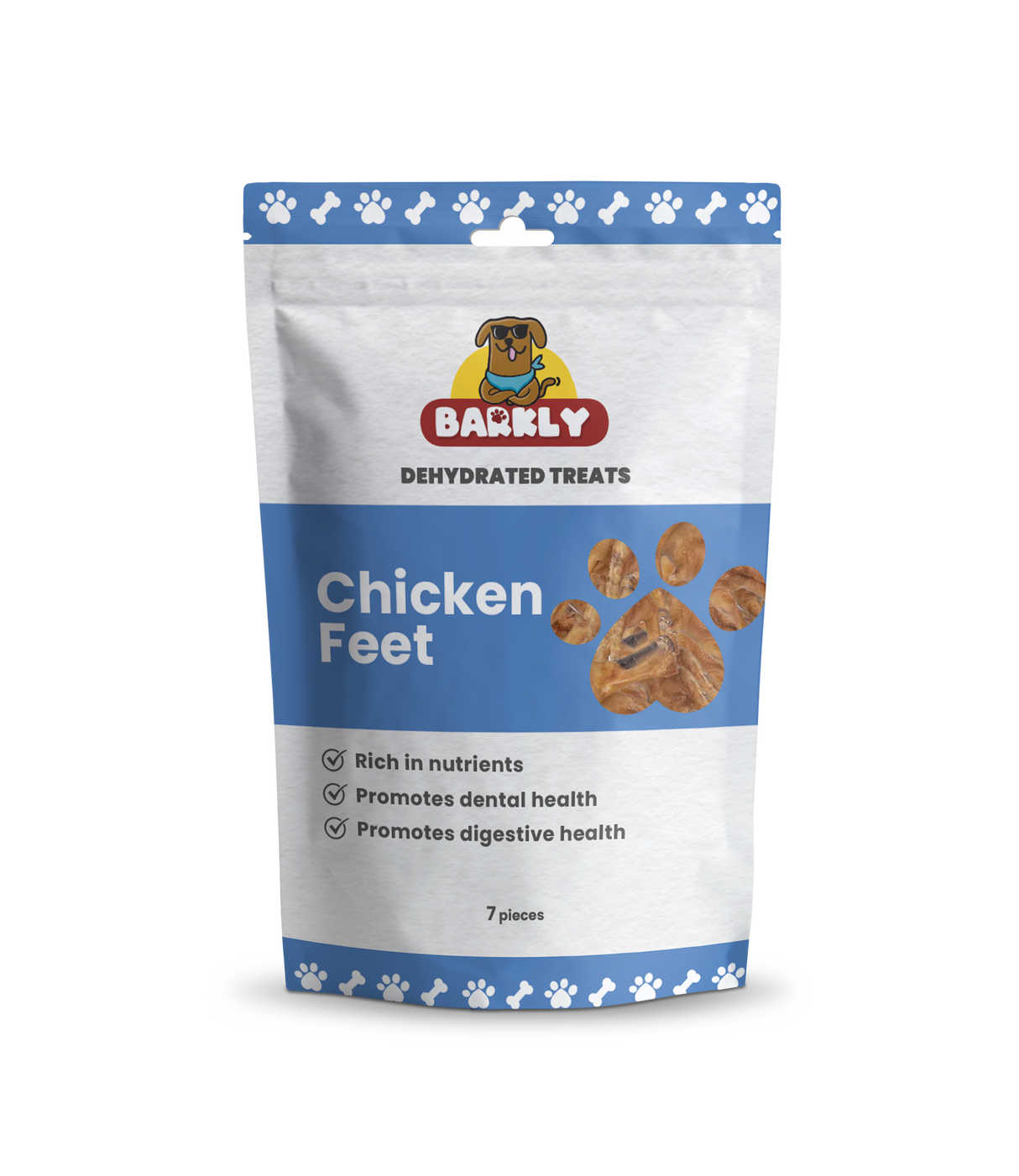 Front Package of Barkly treats chicken feer