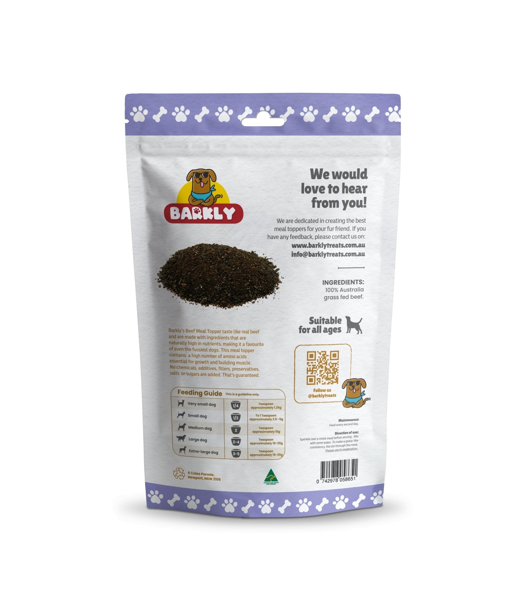 beef dog meal topper