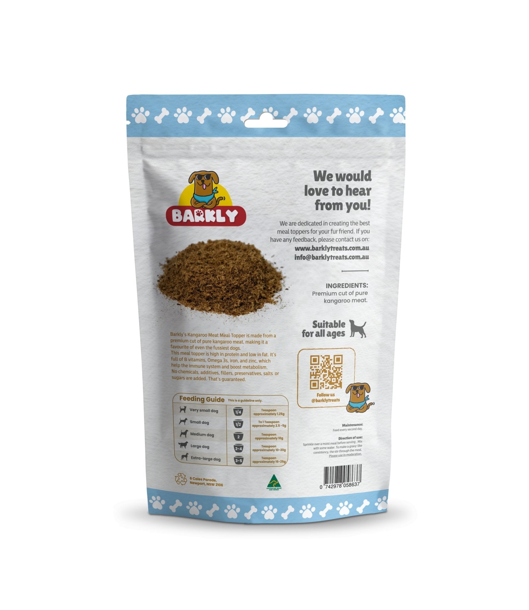 Kangaroo Meal Topper - BARKLY