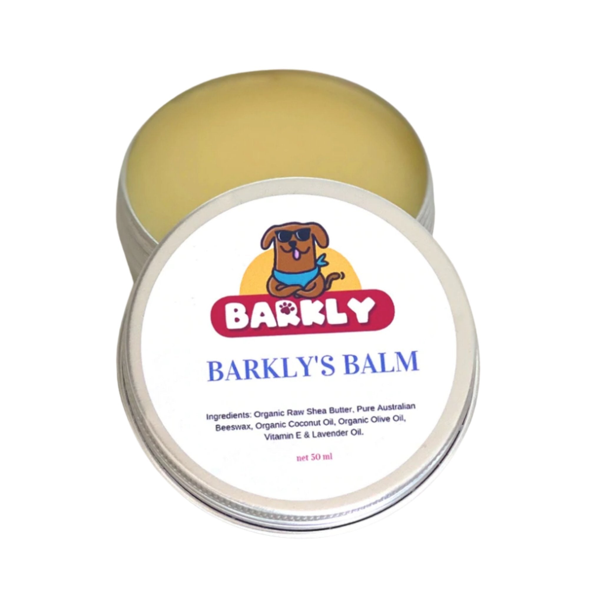 Organic Dog Balm in a metal container